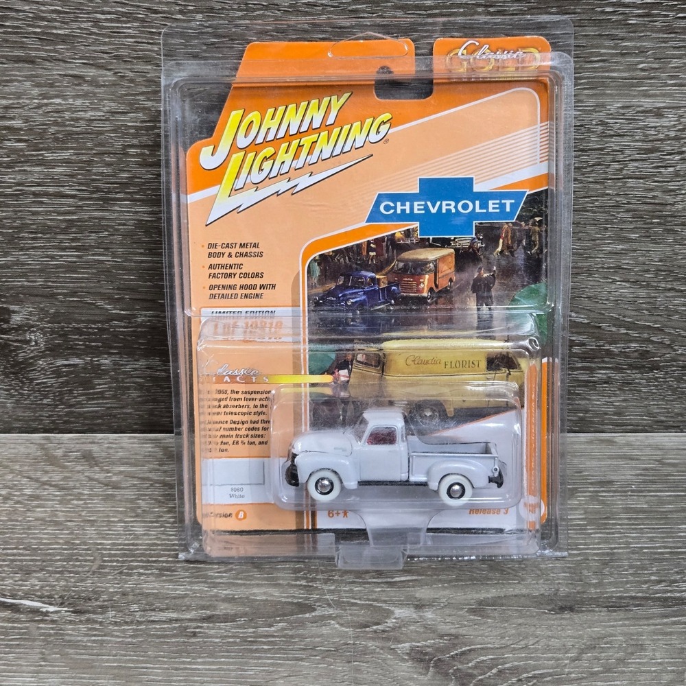 Johnny Lightning Classic Gold 1950 Chevrolet 3100 White Pickup Truck White Tires